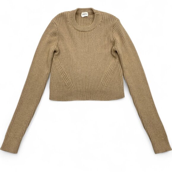 Wilfred Free Aritzia Merino Wool Brown Cropped Sweater Women's Small - Picture 9 of 9